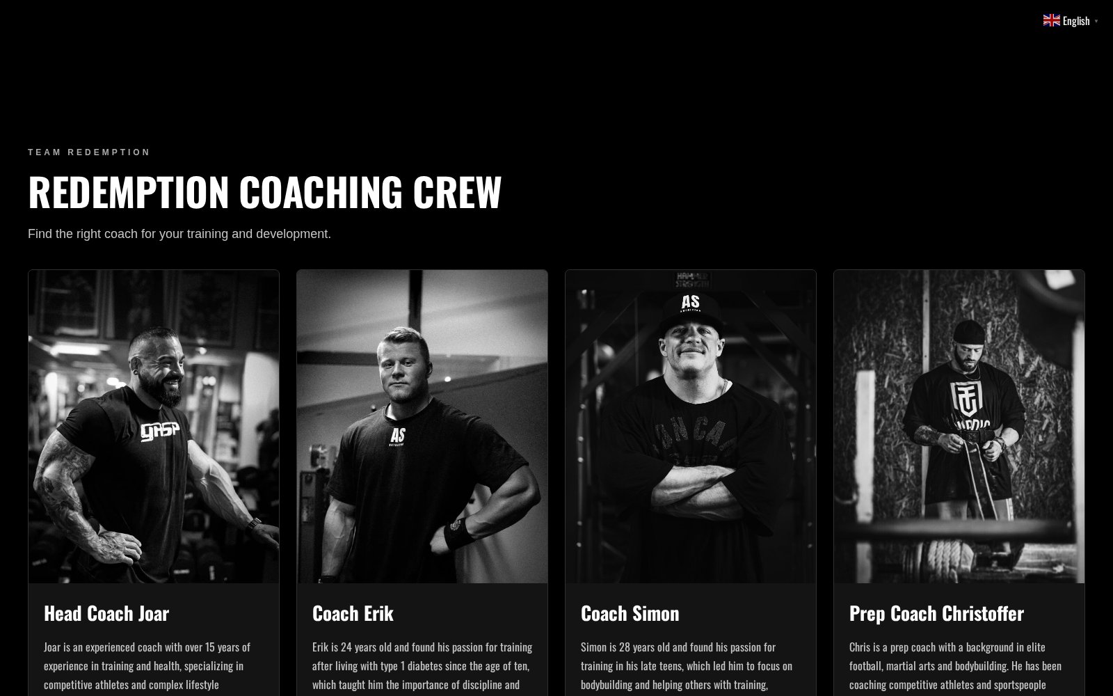 Redemption Coaching – färdig sajt